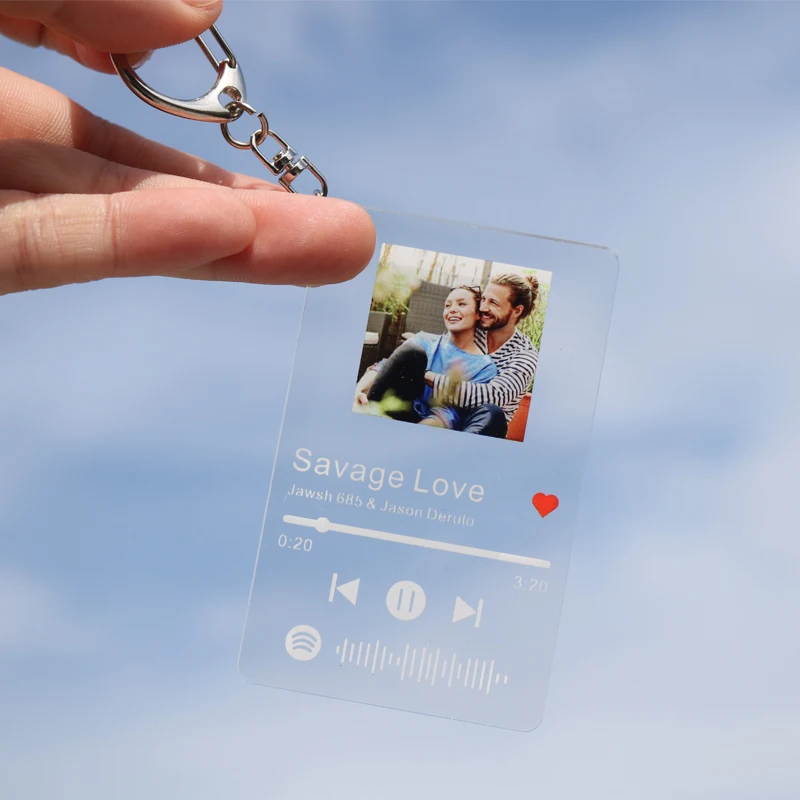 Top Trends: Personalized Clear Acrylic Spotify Keychain Scan Code Music Song Singer Name Album Cover Custom Keyring Women Men Photo Gifts Shoppable Styles