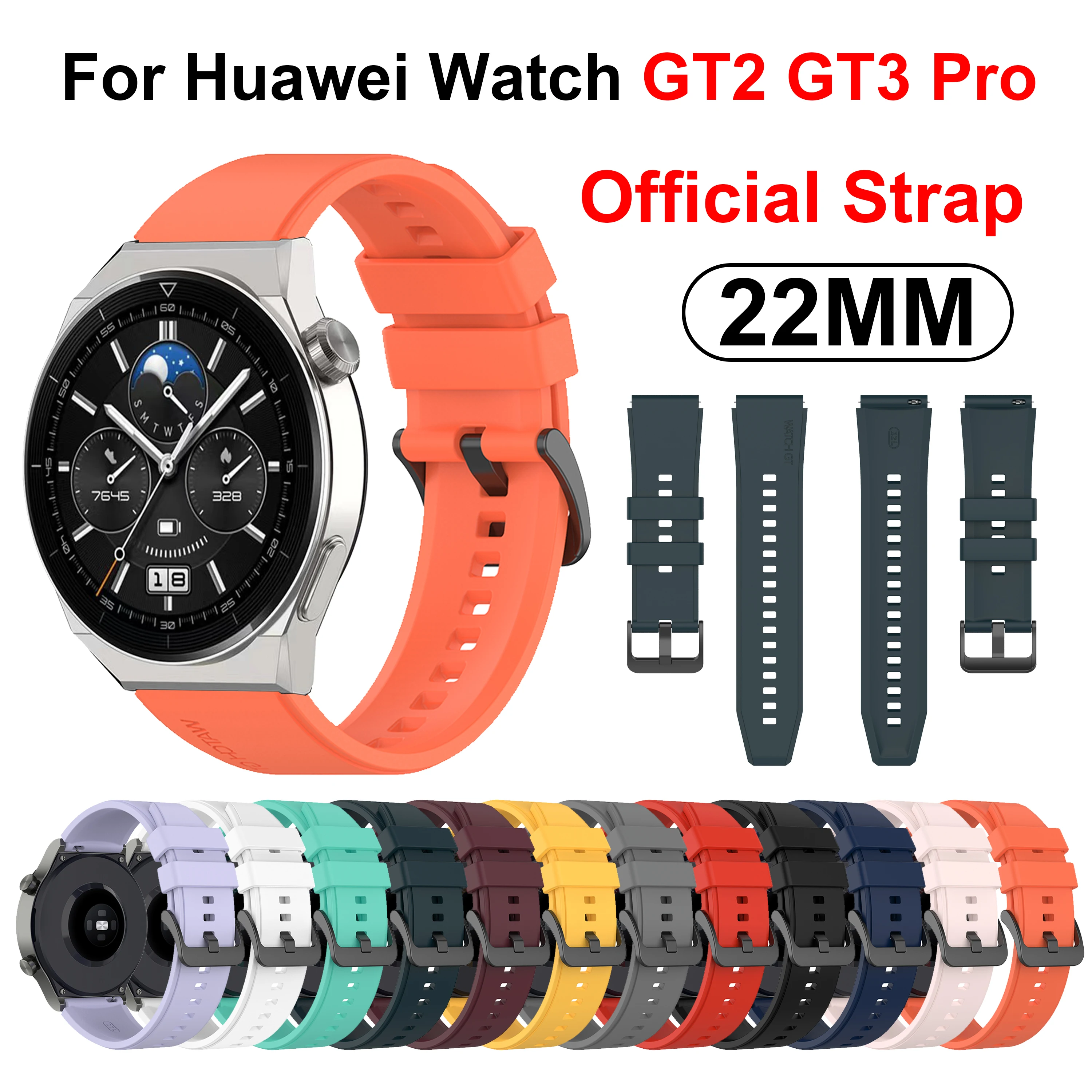 Top Trends: 22mm Official Silicone Band For Huawei Watch GT 2 3 Pro Straps Original Watchband For Huawei GT2 GT3 GT4 Pro 46mm Wrist Bracelet Shoppable Styles