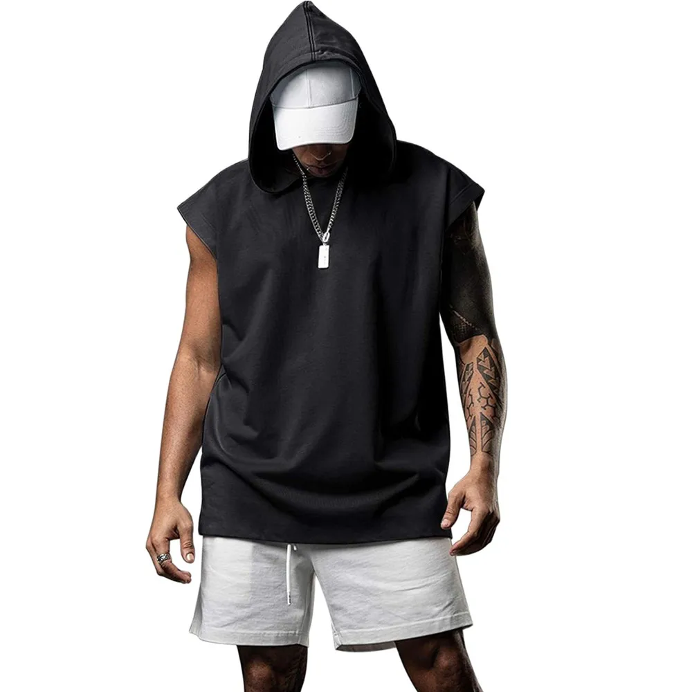 Top Trends: New Men's Fitness Pullover Sports Casual Tank Top Sleeveless Hooded Vest Loose Top Shoppable Styles