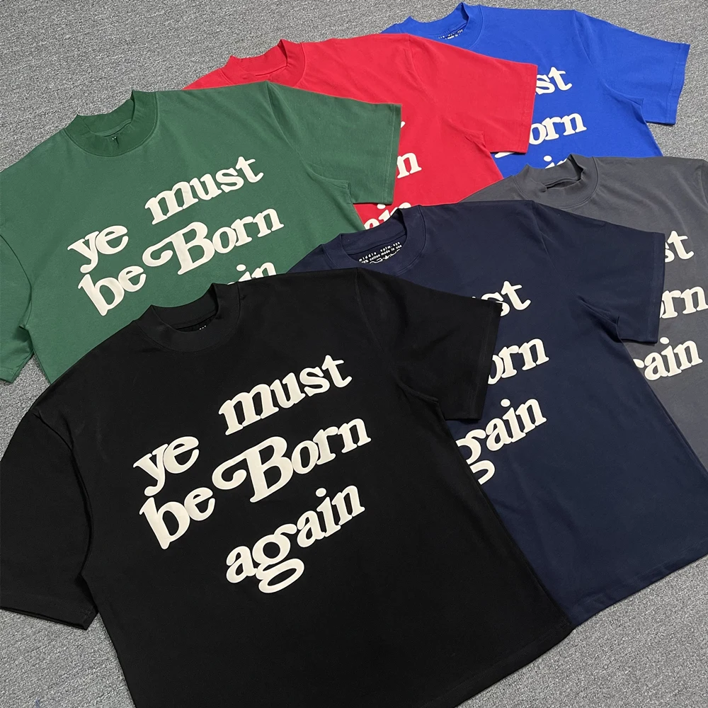 Top Trends: Frog Drift Fashion Streetwear CPFM KANYE YE MUST BORN AGAIN Foam Printing Summer Oversized Loose Tee Tops T Shirt For Men Shoppable Styles