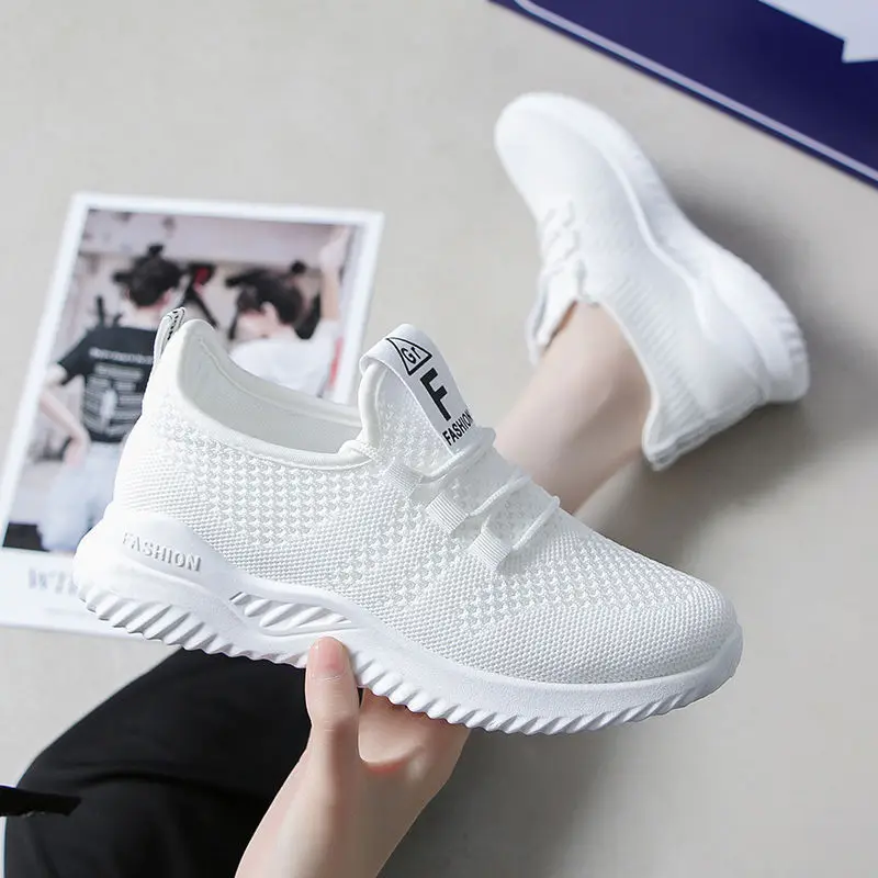 Top Trends: Women Mesh Platform White Shoes Women Shallow Casual Shoes Zapatillas De Deporte Women Shoes New Breathable Lace Up Sneakers Shoppable Styles