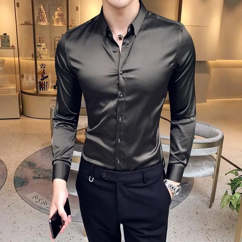 Top Trends: 2023 Spring And Autumn Fashion Trend Simple Polo Collar Single Breasted Slim Fit Long Sleeve Shirt Solid Color Versatile Shirt Shoppable Styles