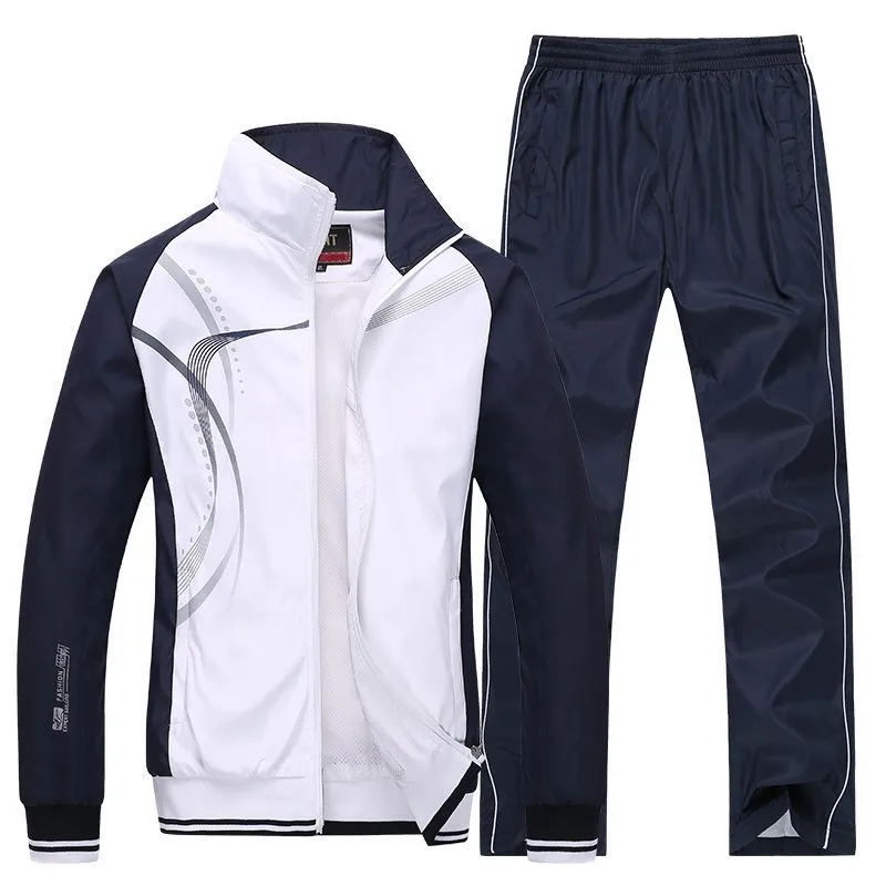 Top Trends: Men Sportswear New Spring Autumn Tracksuit 2 Piece Sets Sports Suit Jacket+ Pant Sweatsuit Male Fashion Print Clothing Size L-5XL Shoppable Styles