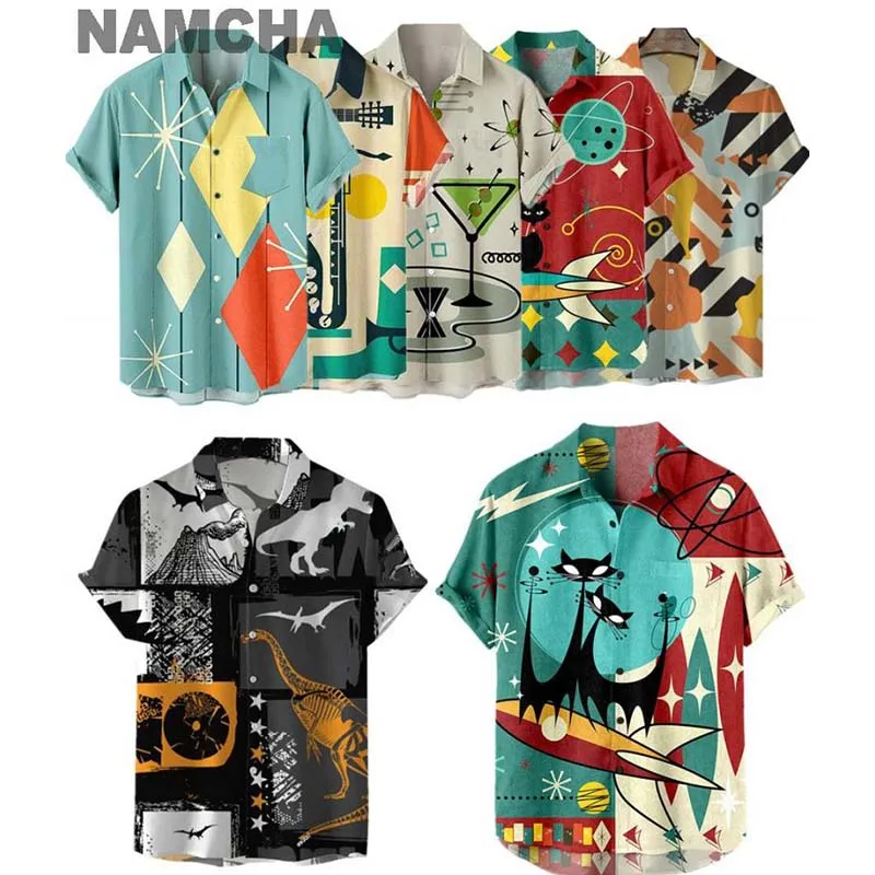 Top Trends: 2023 Summer Beach Style Men's Hawaiian Shirts 3D Printed Casual Musical Instruments Tops Loose Short-sleeve Blouses Camicias Shoppable Styles