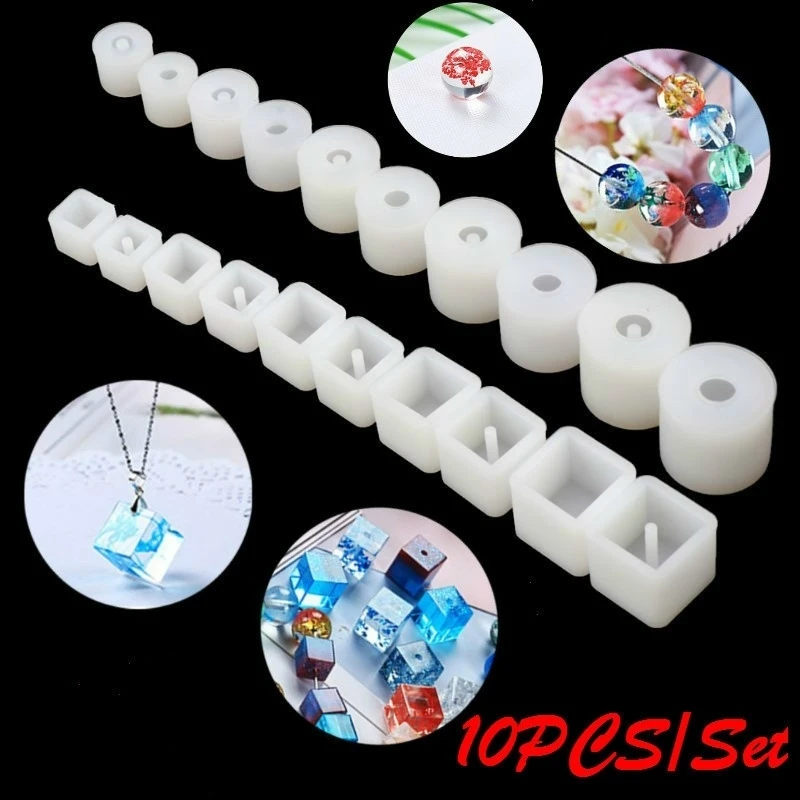 Top Trends: 10PCS / Set Silicone Resin DIY Round Square Beads Jewelry Making Resin Casting Mold Shoppable Styles