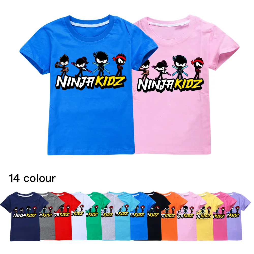 Top Trends: 2023 NINJA KIDZ Toddler Summer T-shirt Teenage Girls Clothing Cotton Boys Tshirt Boutique Kids Tees O-Neck Children Tops Shirt Shoppable Styles