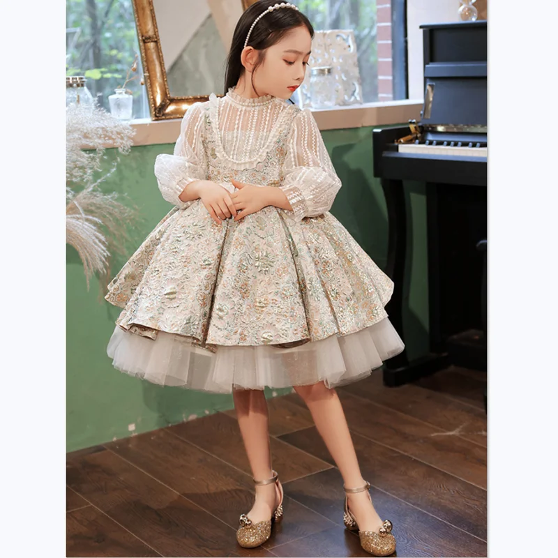 Top Trends: Infant Girls Boutiques Ball Gowns Kids Girl Floral Beading Tulle Elegant Midi Dress Child Princess Party Dress Up For Pageant Shoppable Styles - Image 3