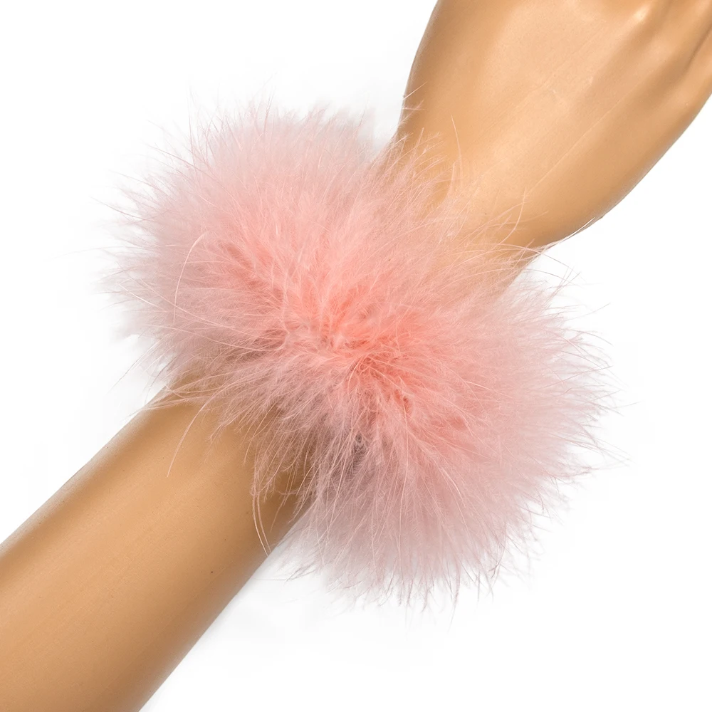 Top Trends: High Quality Real Fur Feather Cuffs Women's Summer Party Oversleeve With Feathers Fashion Ladies Feathers Cuff Snap On Wristband Shoppable Styles