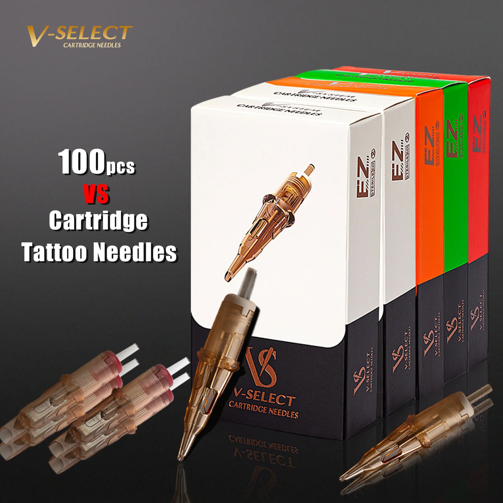 Top Trends: 100pcs Mixed Sizes EZ V-Select Cartridge Tattoo Needle Kits RL RS M1 CM Disposable Tattoo Needles Kits For Rotary Tattoo Pen Shoppable Styles