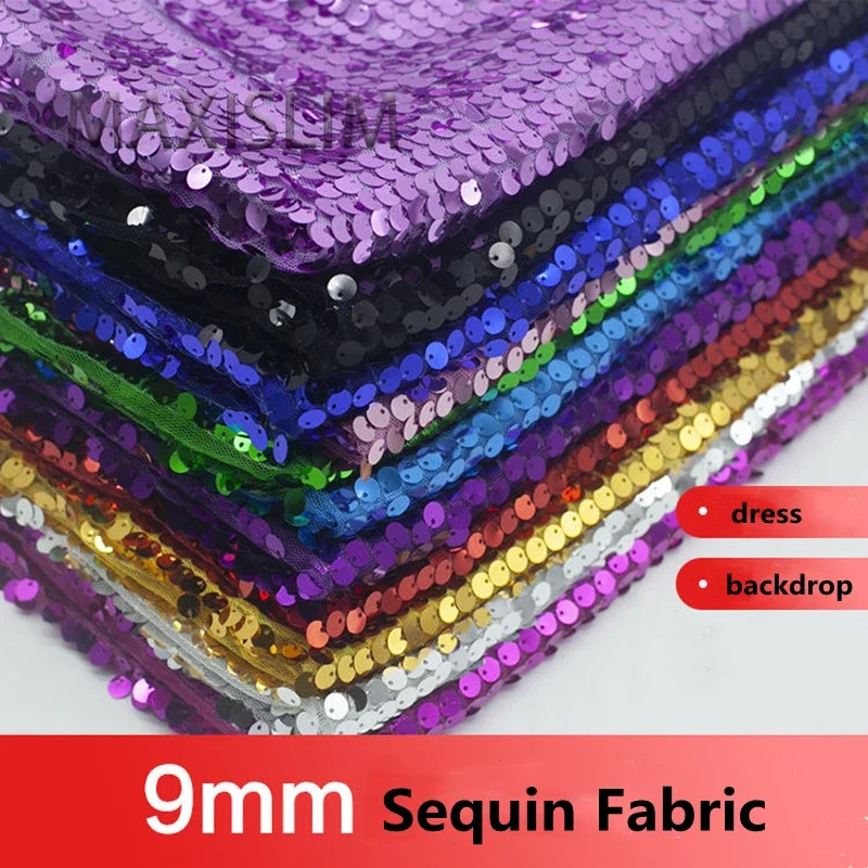 Top Trends: DIY Handmade High Quality 9MM High Density Sequin Lace Fabric For Important Occasions Of Banquet Wedding 11 Colors Wide:125CM Shoppable Styles