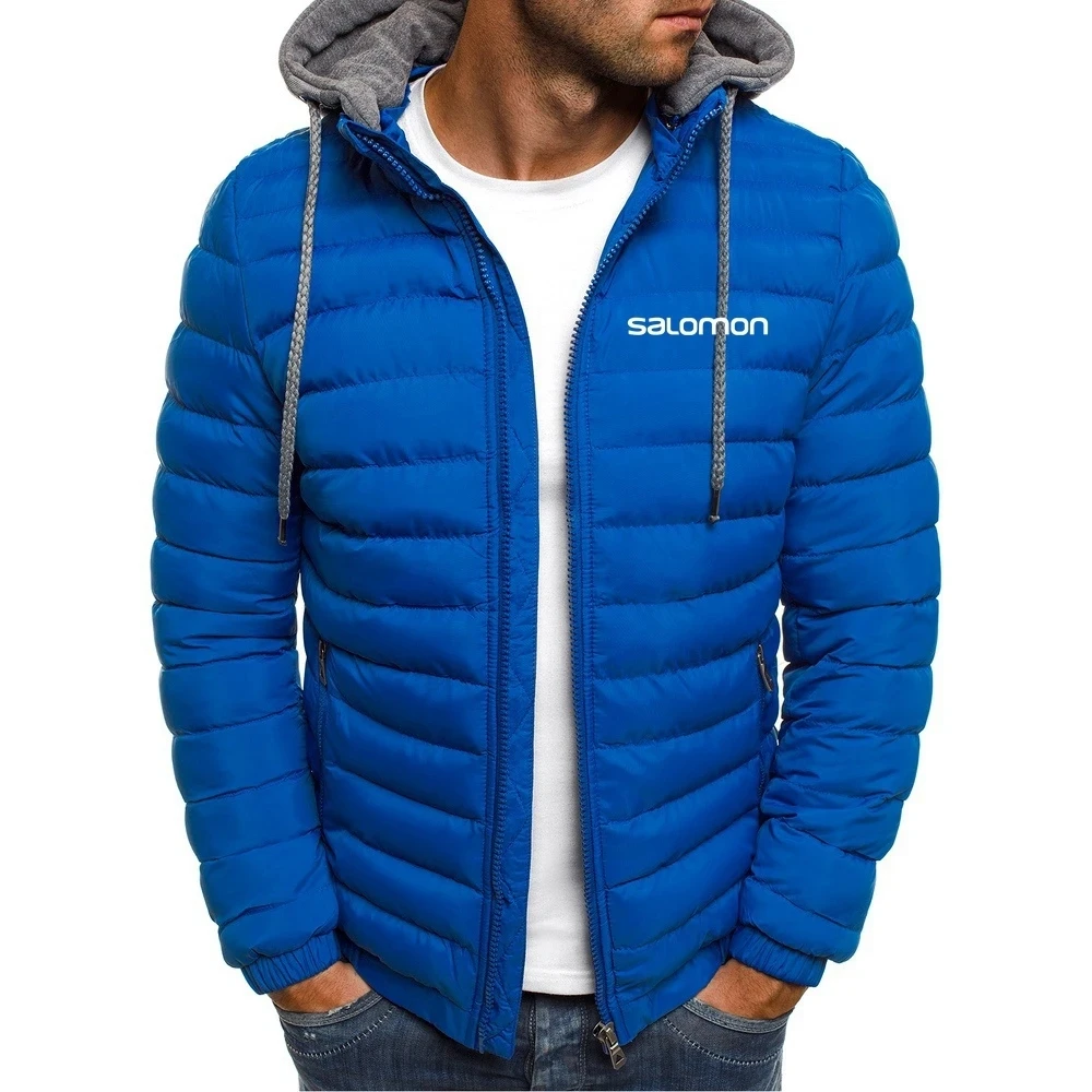 Top Trends: 2023 Winter Down Cotton Top Unisex Warm Hooded Jacket Windproof Down Coat Printed Fashion Male Coat Zip Up Lightweight Shoppable Styles