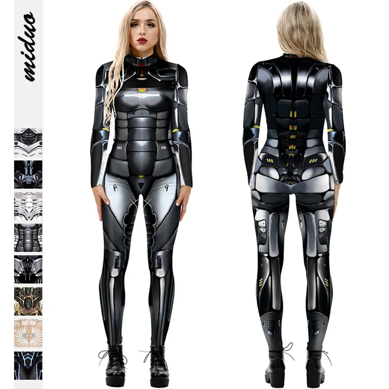 Top Trends: Halloween 3D Print Jumpsuits Cosplay Pants Long Sleeve Skinny Sexy Bodysuit Jumpsuit Women Pantalones De Mujer Y2k Clothes Shoppable Styles