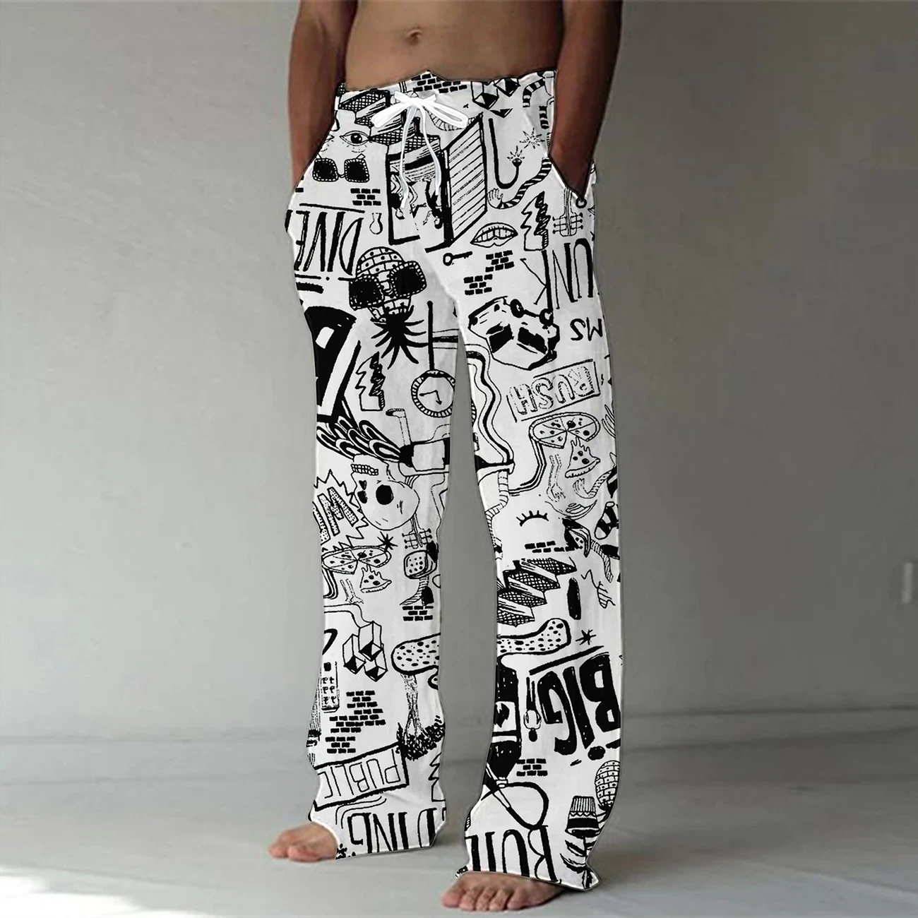 Top Trends: Spring / Summer 2023 Fashion 3D Digital Printing Men's Bamboo Cotton Pants Street Hip Hop Beach Leisure Quick Dry Dance Yoga Pants Shoppable Styles