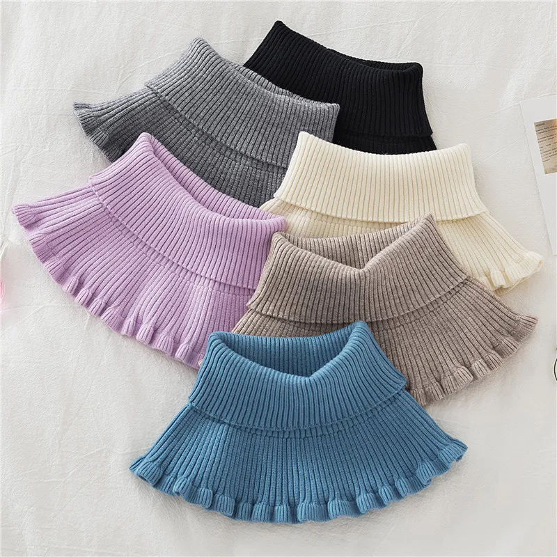 Top Trends: Knitted Fake Collar Scarf With Wooden Ears Women Turtleneck Warm Knitted False Fake Collar Detachable Scarf Winter Windproof Shoppable Styles - Image 4