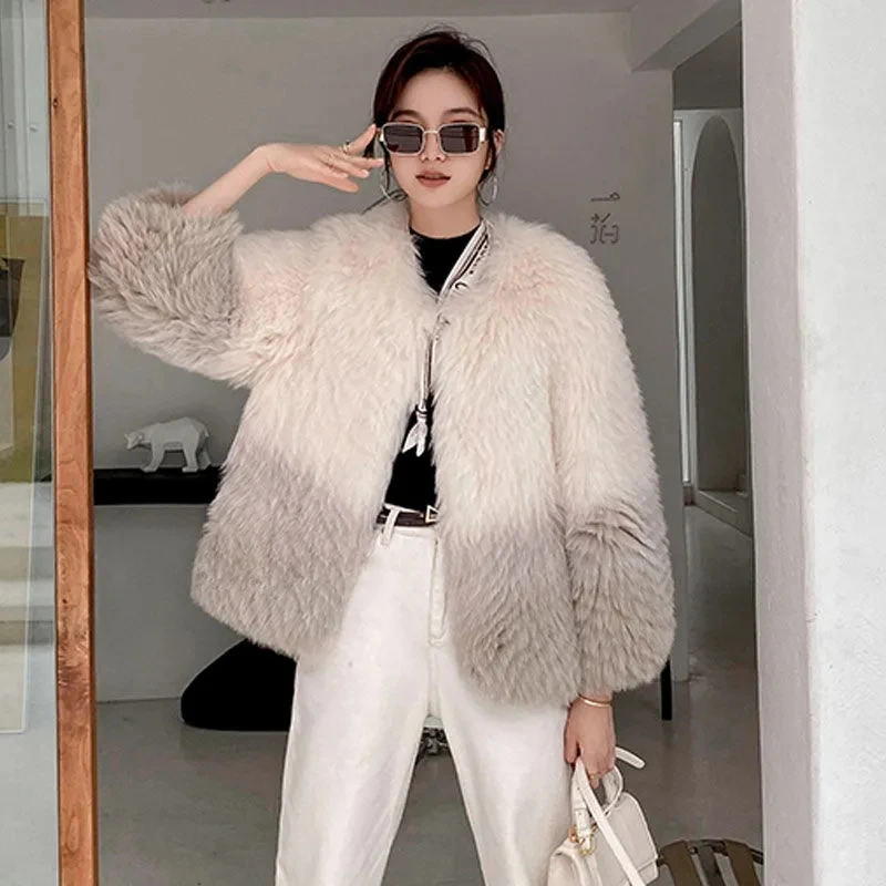 Top Trends: Women&#039;s Warm Elegant Faux Fox Fur Coat New Style Korean Fashion Winter Fluffy Faux Fur Coat High Quality Fur Coats For Women Shoppable Styles