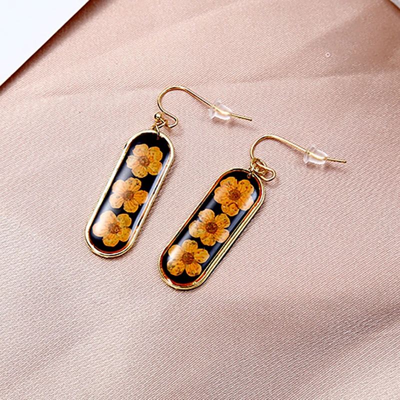 Top Trends: Elegant Earring For Women Sweet Real Flower Natural Earrings Creative Handmaking Epoxy Resin Dried Flower Earrings Jewelry 2024 Shoppable Styles