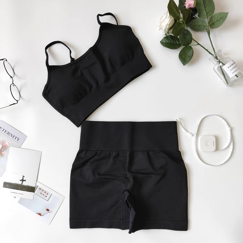 Top Trends: Yoga Set Beauty Back Yoga Bra Fitness Sports Suits Gym Clothing Yoga Bra Seamless High Waist Shorts Running Tops Sportswear Shoppable Styles