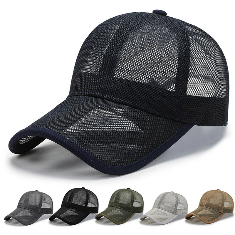 Top Trends: Men Women 2023 Summer Full Mesh Baseball Cap Quick Dry Cooling Sun Protection Hiking Golf Running Adjustable Snapback Hat Gorras Shoppable Styles