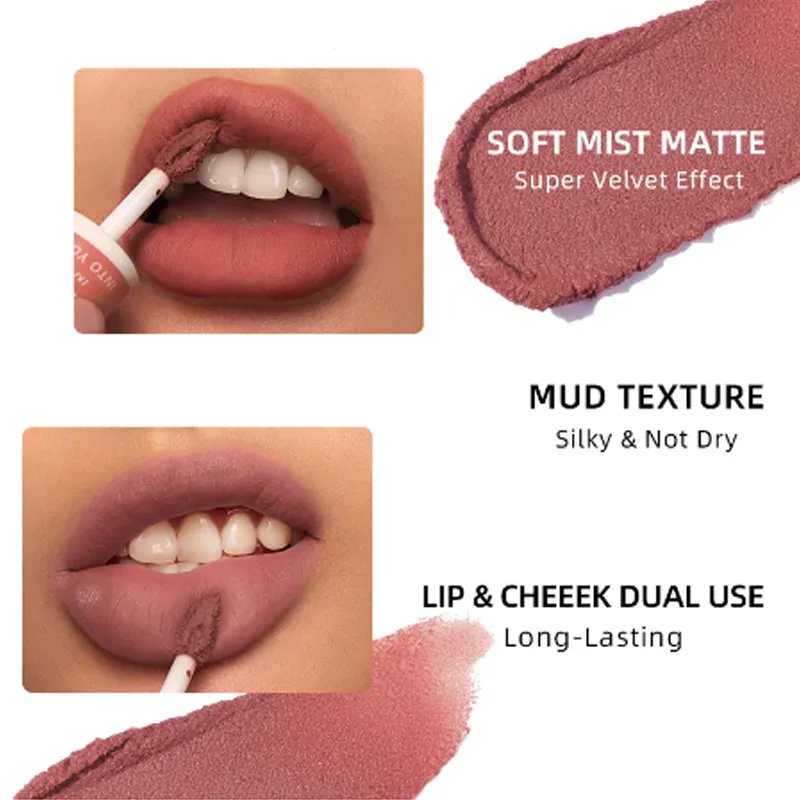 Top Trends: INTO YOU Lip Gloss Women Makeup Matte Velvet Lipstick Waterproof Long Lasting Red Lip Tint Lip Glaze Cosmetics 27 Colors Shoppable Styles - Image 5