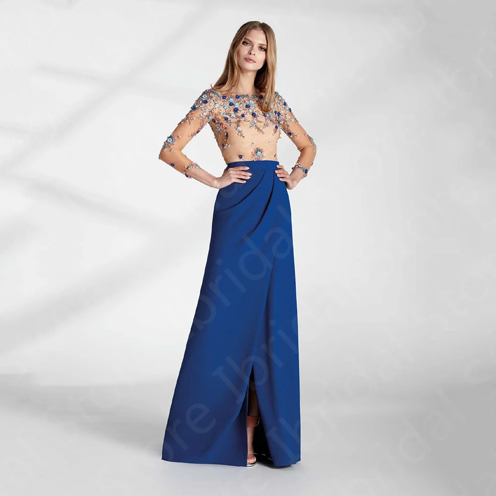 Top Trends: Latest Classic Royal Blue Mother Of The Bride Dresses 2023 New Front Slit 3 / 4 Sleeves Wedding Party Gowns On Sale Shoppable Styles