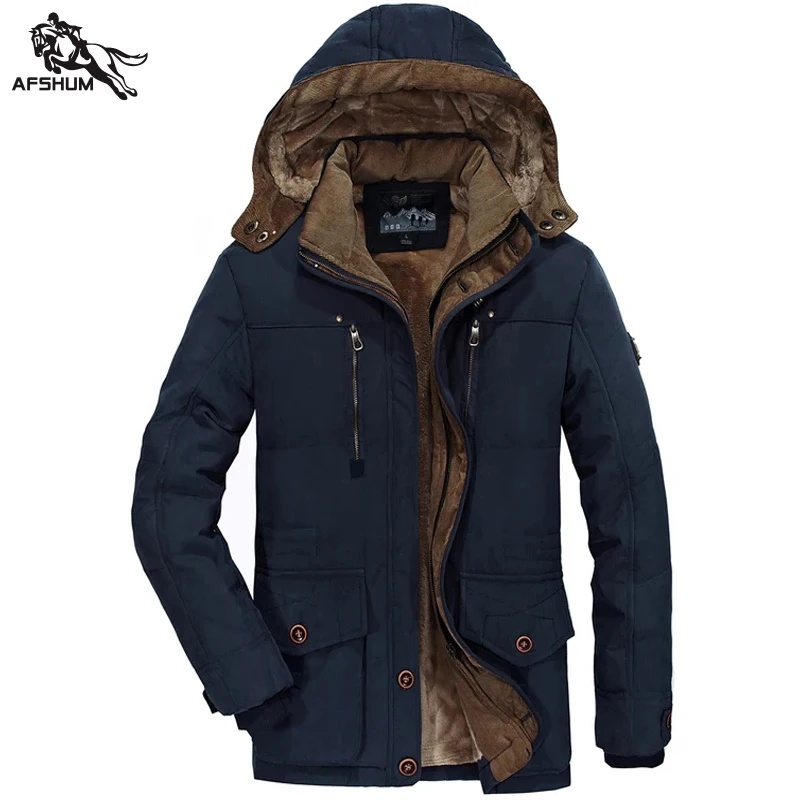 Top Trends: Winter Parka Men Middle Age Men Jacket Plus Thjck Warm Coat Jacket Men's Casual Hooded Mens Coats Jackets Size 4XL 5XL 6XL17029 Shoppable Styles