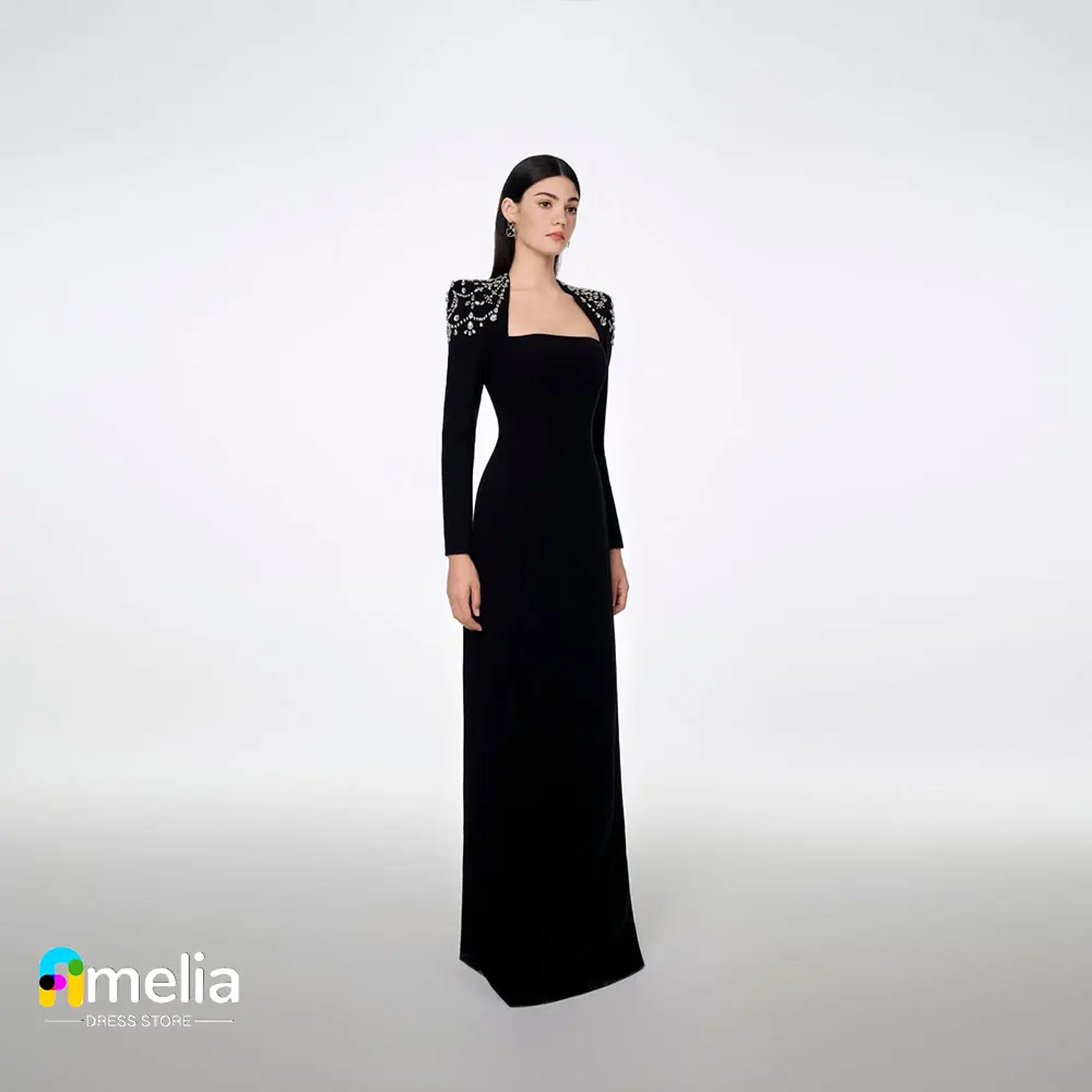 Top Trends: Amelia Square-Neck Prom Dress Long Sleeves With Floor Length Evening Dress Women Wedding Party Formal Gowns Arabia2023 Shoppable Styles - Image 5