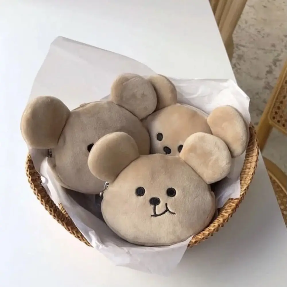 Top Trends: Portable Creative Cartoon Plush Bear Coin Purse Casual Cartoon Three-dimensional Cartoon Storage Bag Zipper Small Item Girl Bag Shoppable Styles