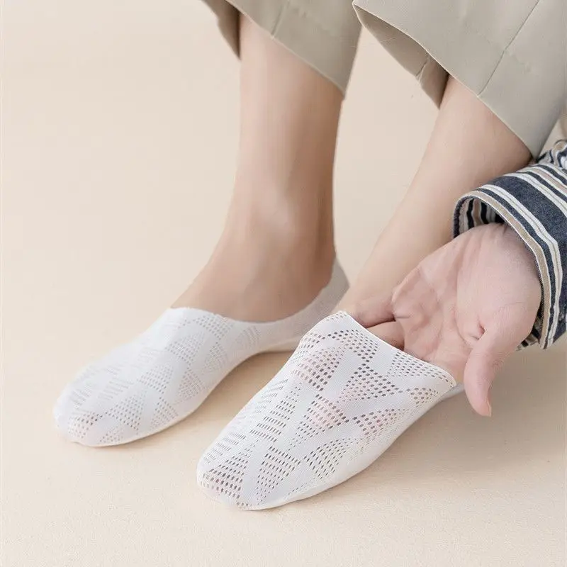 Top Trends: Men's Socks Can Be Cut Summer Thin Mesh Shallow Mouth Ship's Socks Solid Color Ultra-Short Invisible Anti-Slip Leisure Stockings Shoppable Styles