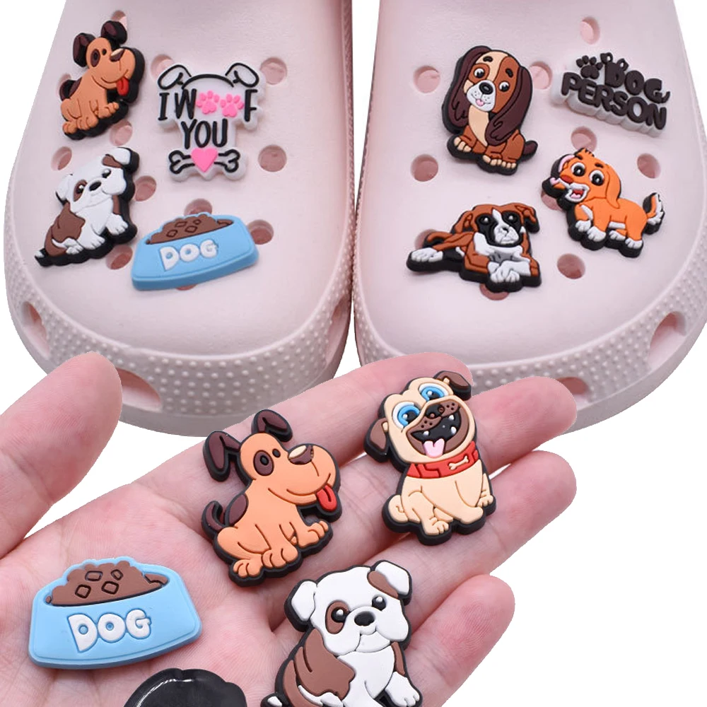 Top Trends: Wholesale 1pcs PVC Shoe Accessories For Crocs Charms Dog Badge Women Sandals Buckle Kids Pins Men Decoration Jeans Party Favors Shoppable Styles