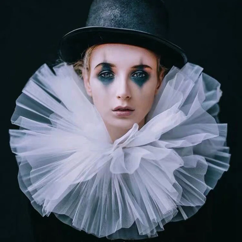 Top Trends: Tulle Fluffy Fake Collar Stage Performance Studio Photography Props Detachable Mesh Ruffle Collar Clown Cosplay Neck Decorative Shoppable Styles