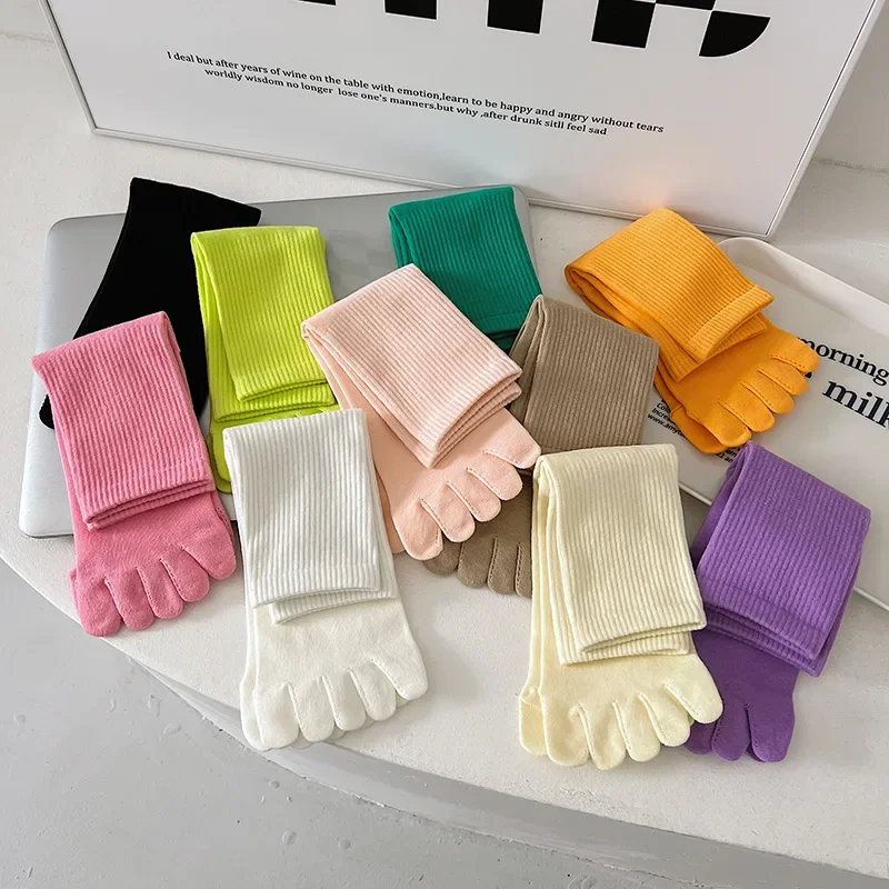 Top Trends: Color Five-finger Cotton Sweat-absorbing Breathable Sports Socks Japanese Candy Color Split-toe Women&#039;s Socks Shoppable Styles