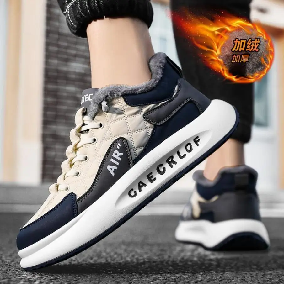 Top Trends: Shoes Men Plush Warm High Top Lace-Up Snow Boots Mens Fashion Chunky Sneakers Platform Casual Winter Shoes Male Outdoor Shoes Shoppable Styles