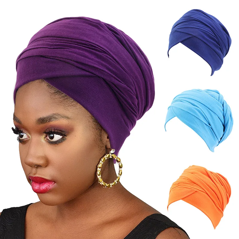 Top Trends: New Women Solid Color Cotton Magic Turban Hijab Head Wrap Extra Long Tube Indian Headwrap Scarf Tie Hair Loss Islamic Headwrap Shoppable Styles