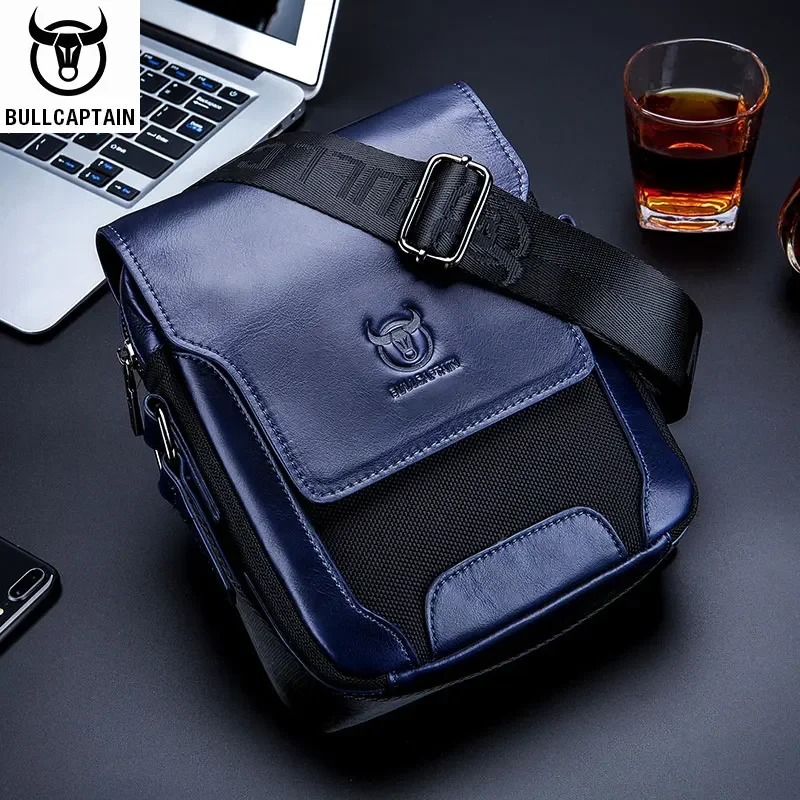 Top Trends: BULLCAPTAIN Man Messenger Bag Men Genuine Leather Shoulder Bags Business Crossbody Casual Bag Famous Brand Male Handbag Bags Shoppable Styles