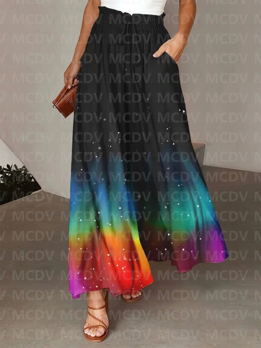 Top Trends: Women&#039;s Gradient Rainbow Art Wide Leg Pants 3D Printed Women&#039;s Casual Pants 4 Color Shoppable Styles