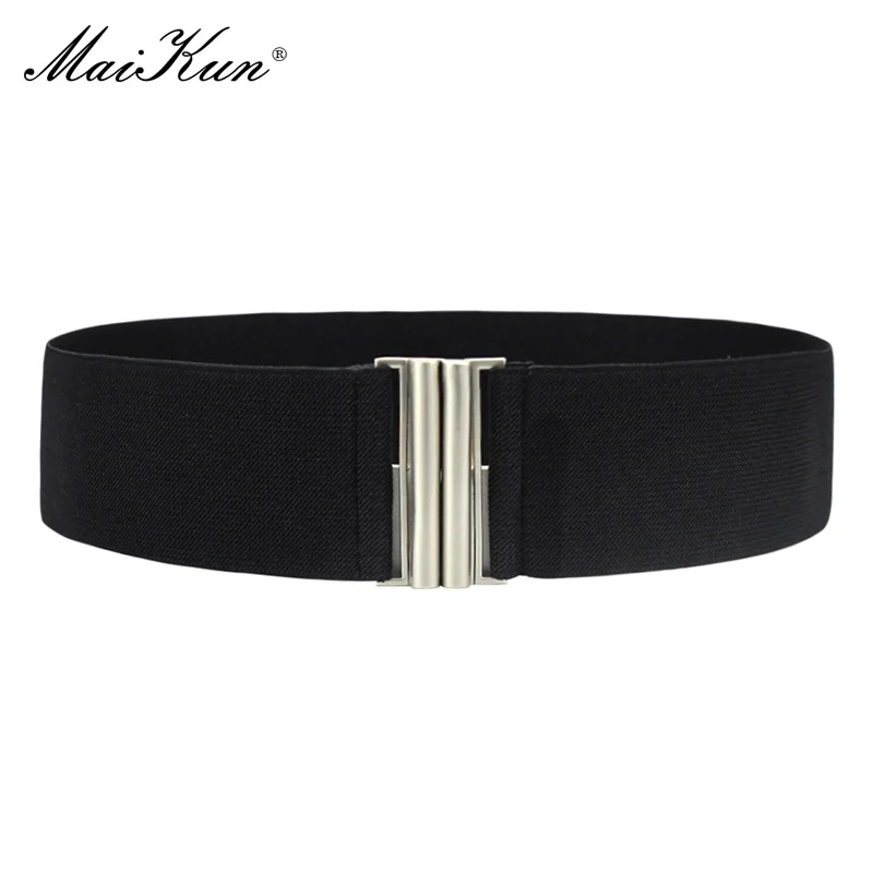 Top Trends: Maikun Fashion Wide Belts For Women Simple Style Elastic Three Colors Metal Buckle Female Cummerbund Shoppable Styles