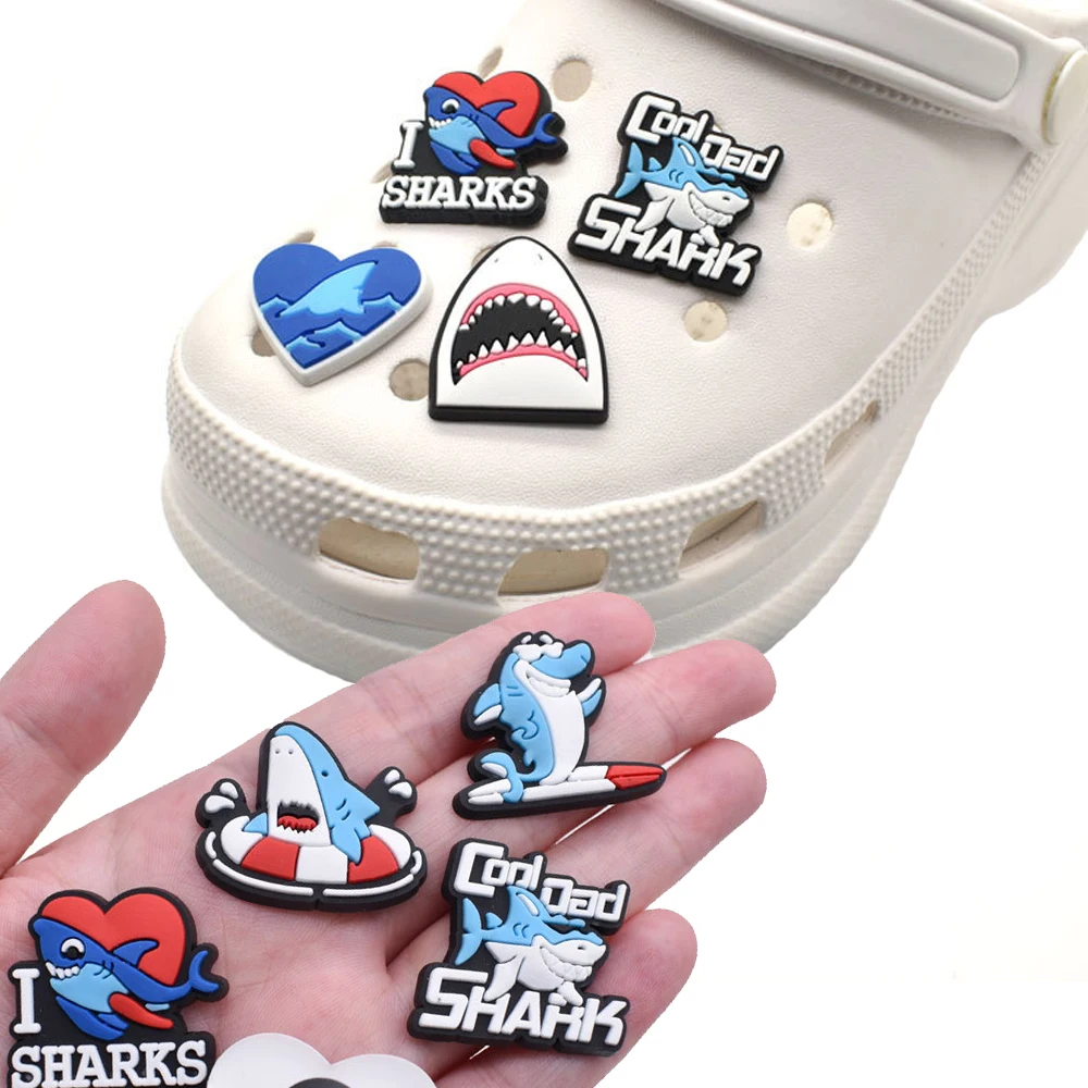 Top Trends: Hot Sale 1pcs PVC Shark Accessories For Crocs Charms Men Badge Women Clogs Buckle Kids Pins Shoe Decoration Jeans X-mas Gift Shoppable Styles