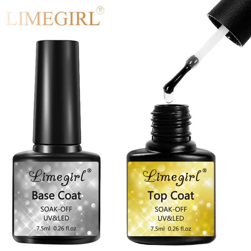 Top Trends: Limegirl Matt Top Base Coat Clear Nail Polish Vernis Semi Permanant UV Soak Off Gel Nail Polish Lacquer Nail Primer Gel Varnish Shoppable Styles