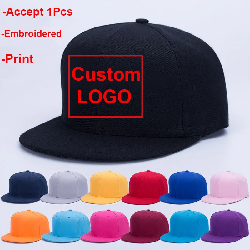 Top Trends: 1PCS Customized / Print LOGO Summer Cotton Cap Branded Baseball Cap Snapback Hat Summer Cap Hip Hop Fitted Caps Hats For Men Women Shoppable Styles