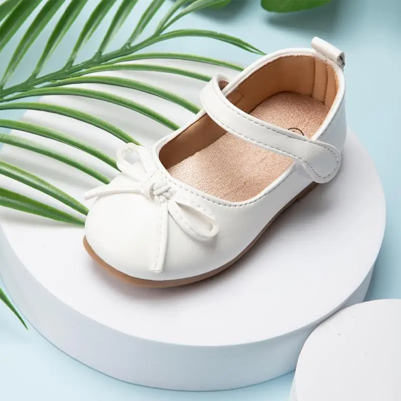 Top Trends: Children Shoes Bow Decor Mary Jane Flats Pu Anti-Slippery Princess Solid Color Little Baby Girls Pu Shoes Shoppable Styles