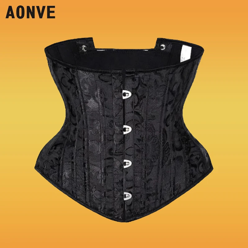 Top Trends: Aonve 24 Steel Boned Underbust Corset Waist Trainer Women Steampunk Bodice Gothic Clothing Abdomen Slimming Plus Size Bustier Shoppable Styles