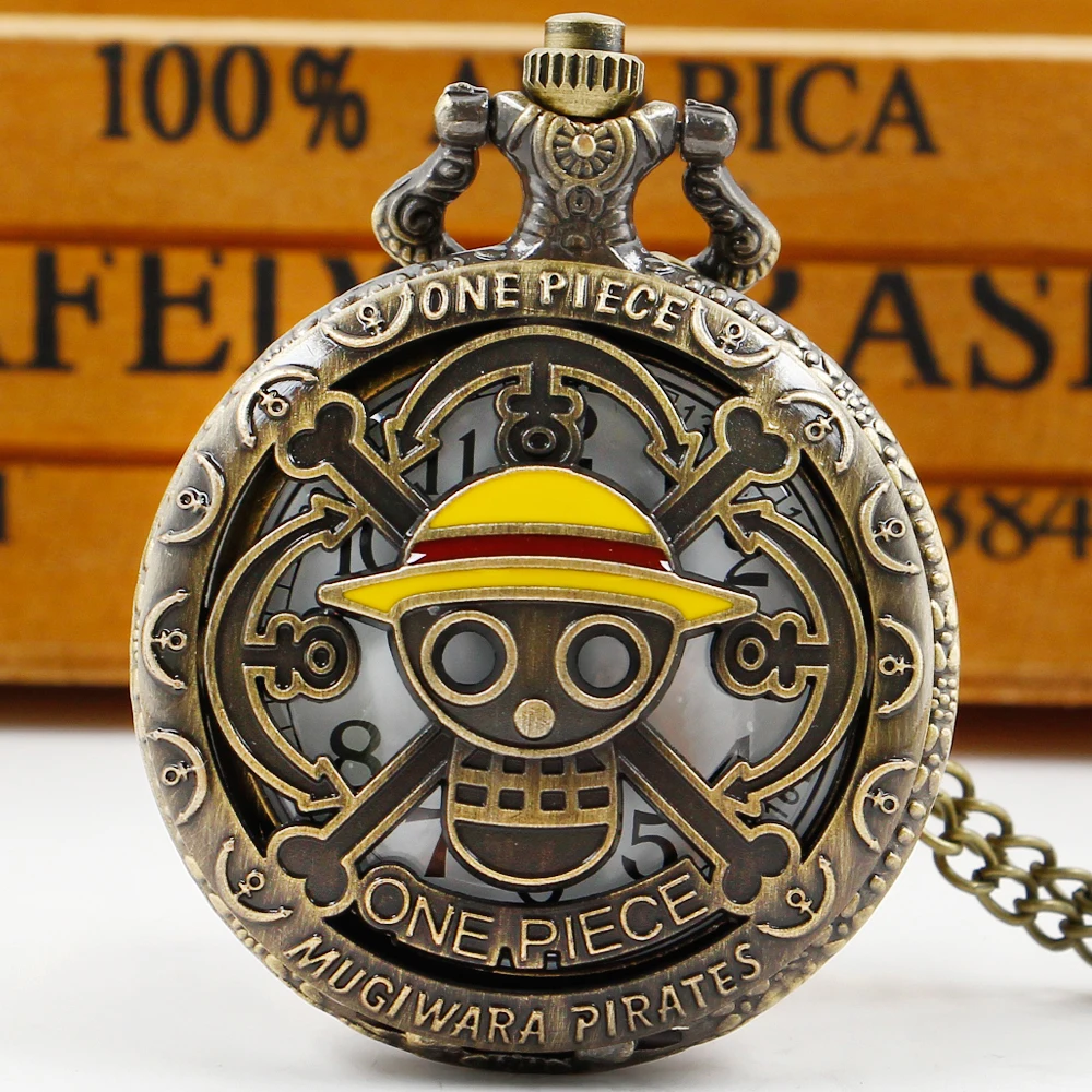 Top Trends: Exquisite Famous Anime Yellow Hat Hollow Carved Quartz Pocket Watch Necklace Pendant Gifts For Women Or Man With Fob Chain Shoppable Styles