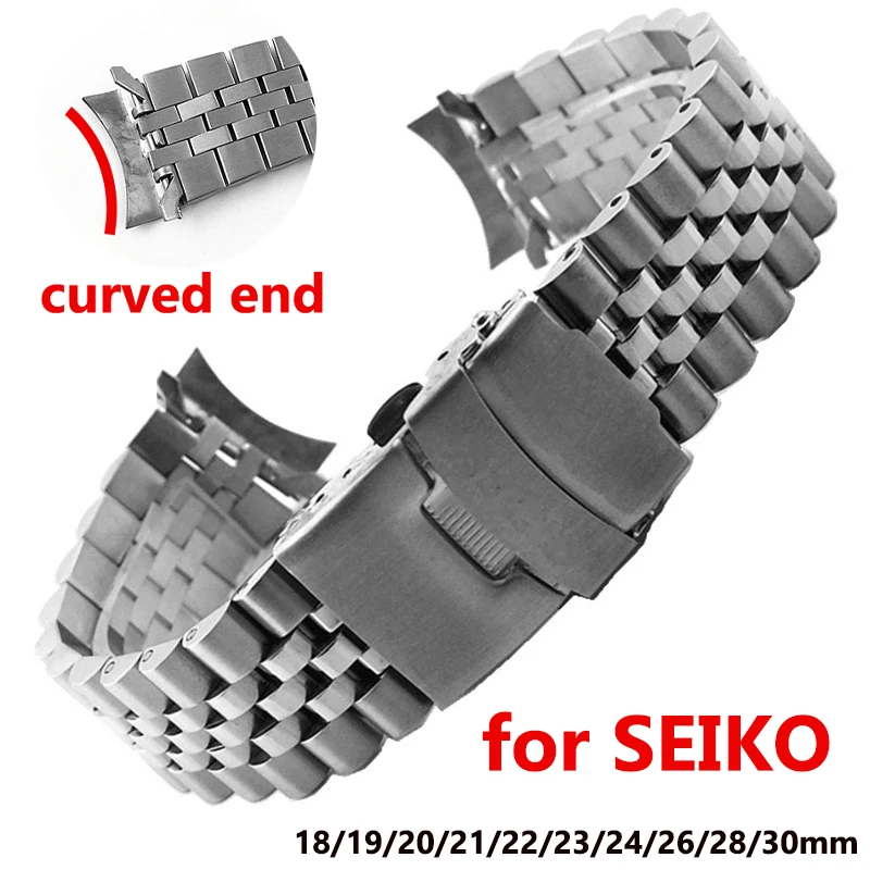 Top Trends: For Seiko SKX007 SKX009 Watch Band For Jubilee Three-bead Diving Wristband Bracelet 20mm 22mm Solid Stainless Steel Strap Shoppable Styles