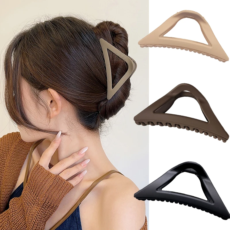 Top Trends: Fashion Hair Claws Clip Simple Matte Triangular Women Hairpin Solid Color Clips Headwear New Trendy Elegant Hair Accessories Shoppable Styles