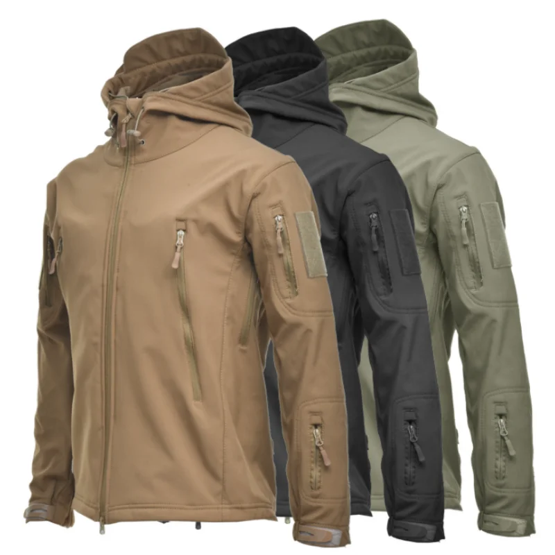 Top Trends: Winter Big Size Men Camouflage Jacket Shark Soft Shell Military Tactical Jacket Men Waterproof Warm Windbreaker US Army Clothing Shoppable Styles