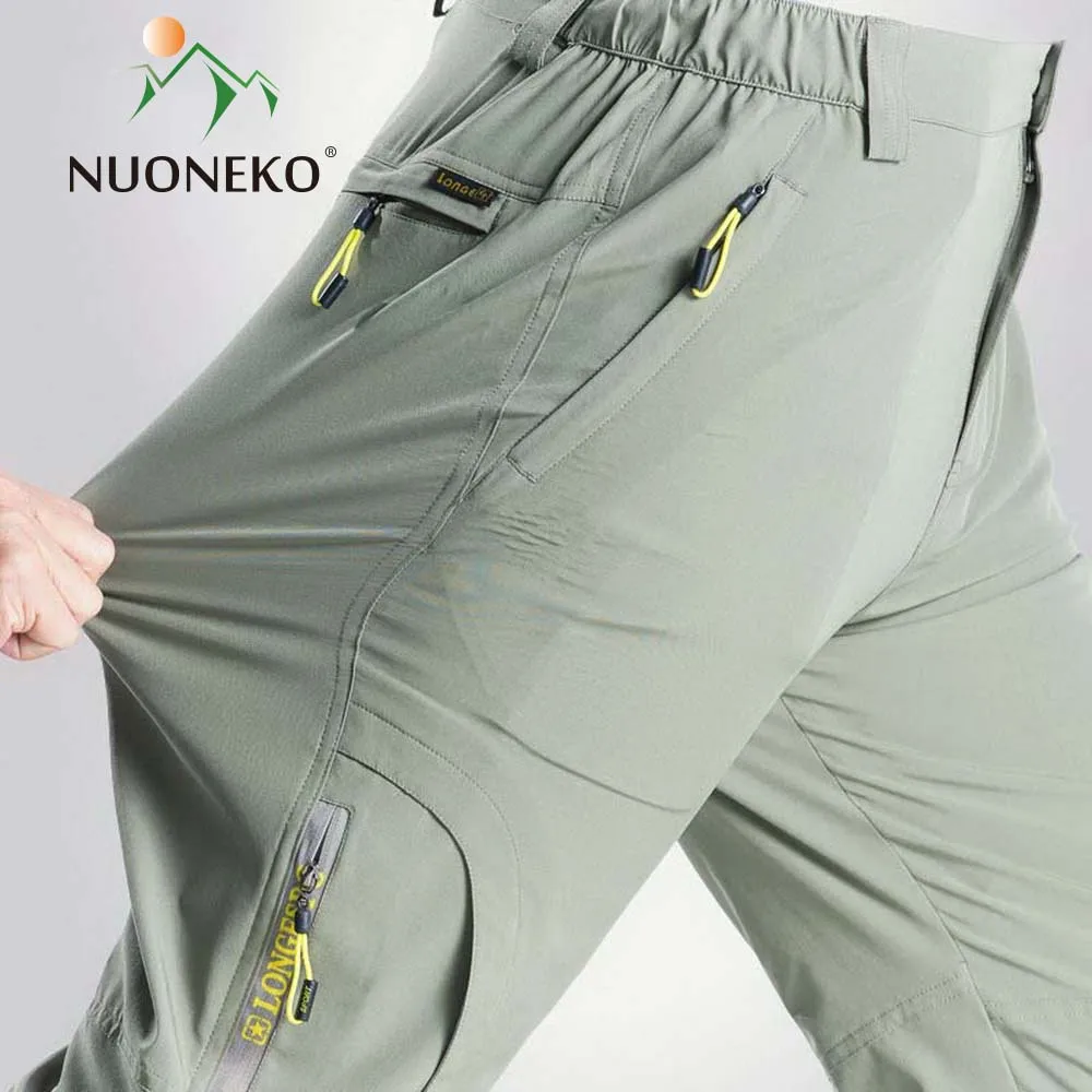 Top Trends: NUONEKO Stretchable Mens Cargo Pants Summer Men Casual Pant Quick Dry Outdoor Hiking Trekking Tactical Male Sports Trousers PA65 Shoppable Styles