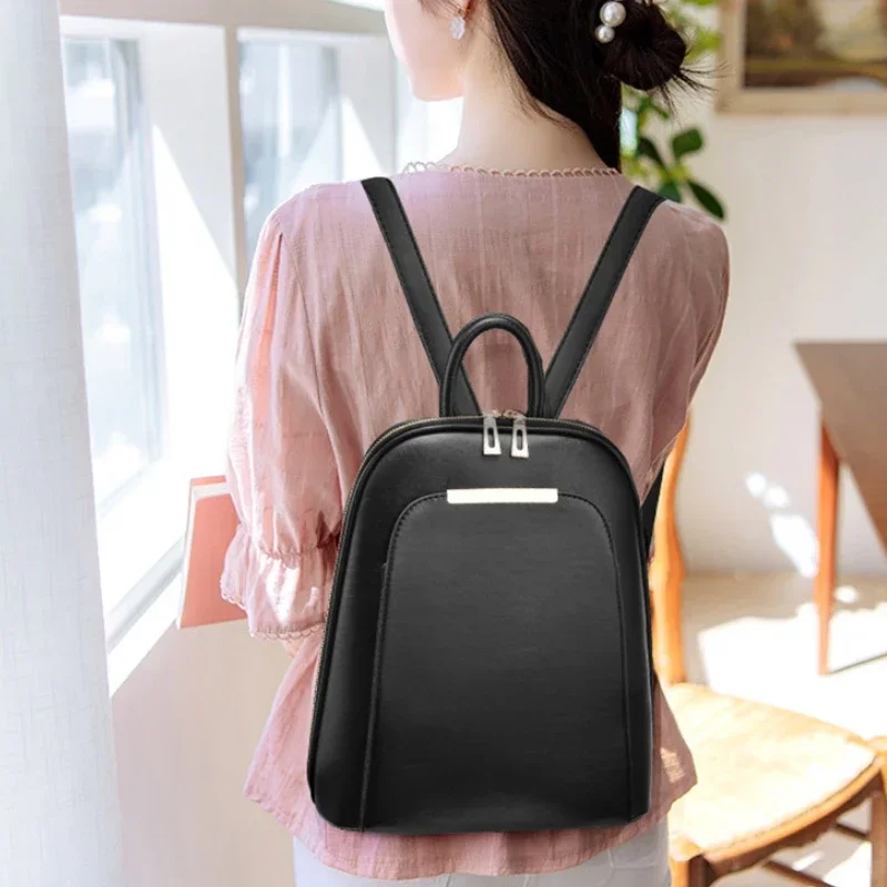 Top Trends: Pu Leather Backpack Women Teenage Girls School Shoulder Bag Bagpack High Quality Female Backpacks Travel Mochila Shoppable Styles - Image 3