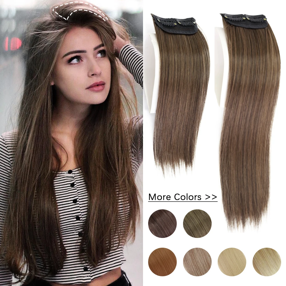 Top Trends: AZQUEEN Synthetic 20cm / 30cm Invisible Straight Pads Clip In One Piece Hair Extension Top Side Cover Fluffy Hairpiece For Women Shoppable Styles