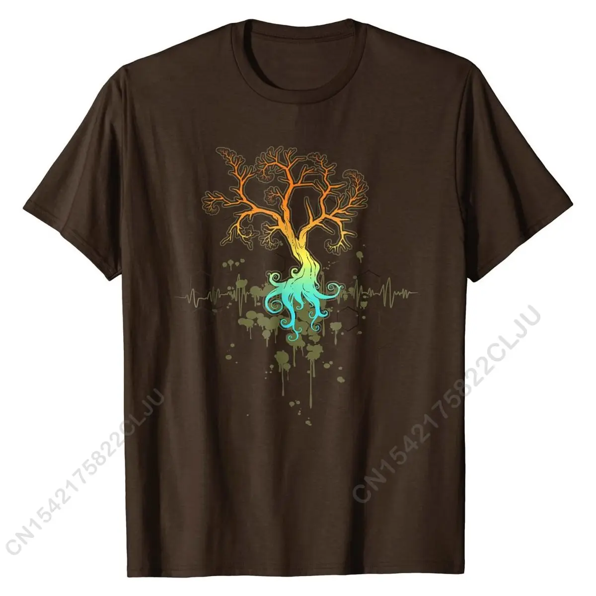 Top Trends: Shirt Fractal Tree T-Shirt Customized Tops Tees Cotton Men's T Shirt Customized Coupons Shoppable Styles