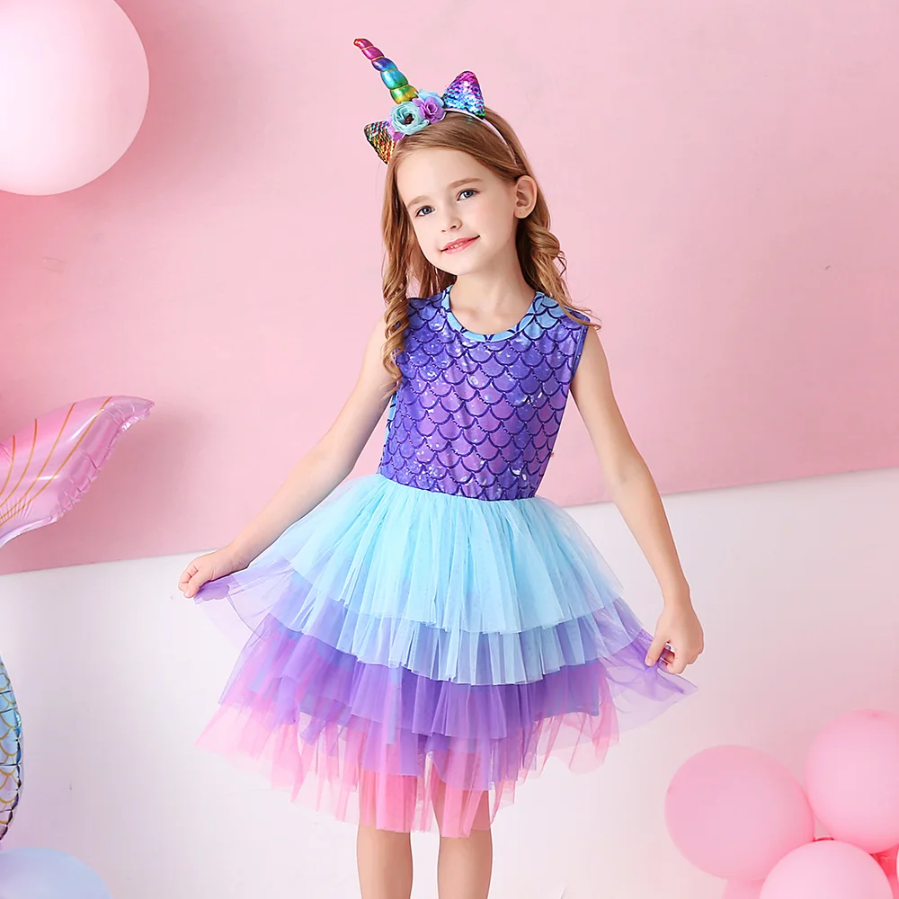 Top Trends: Girls Perform Mermaid Dress Children Princess Tutu Dress Toddlers Summer Prom Dresses Kids Birthday Party School Casual Clothes Shoppable Styles - Image 2